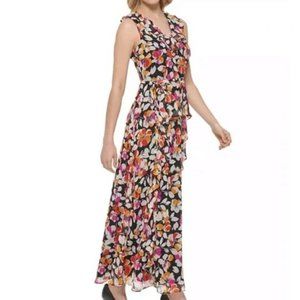 KARL LAGERFELD PARIS Floral A Line Maxi Dress EUC Sz 8